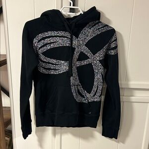 TNA Black Hoodie with Multicolor Pattern